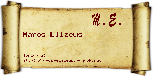 Maros Elizeus névjegykártya